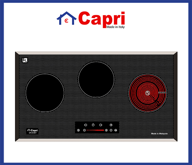 BẾP TỪ - HỒNG NGOẠI 3 VÙNG NẤU CAPRI CR-810KT (CHẤM BI)