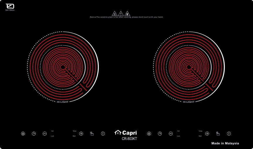 BẾP HỒNG NGOẠI ĐÔI CAPRI CR-803KT